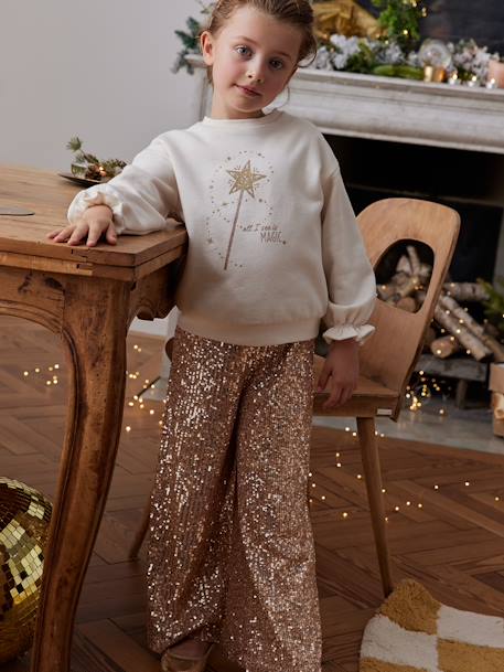 Coffret cadeau sweat noël et baguette magique écru - vertbaudet enfant 