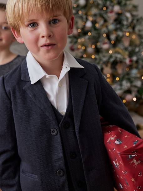 Chevron Blazer for Boys navy blue - vertbaudet enfant 