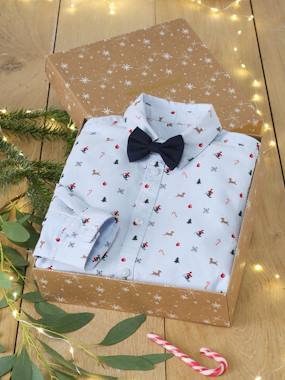 -Coffret cadeau chemise noël et son noeud pap' garçon