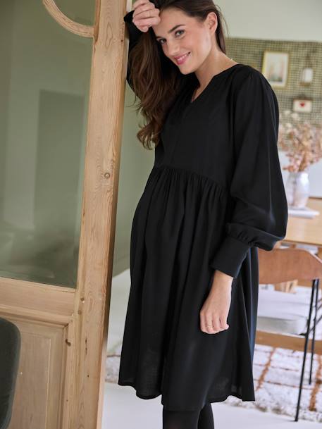 Robe courte de grossesse bleu imprimé+noir - vertbaudet enfant 