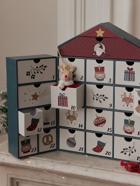 Calendrier de l'Avent maison en carton vert imprimé - vertbaudet enfant 