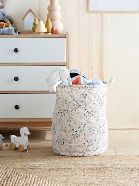 -Panier de rangement matelassé imprimé fleurs