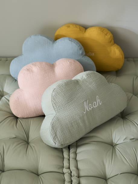 Cloud Cushion in Cotton Gauze cinnamon+ecru+grey blue+rosy+sage green - vertbaudet enfant 