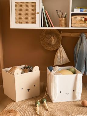 -Lot de 2 bacs de rangement animaux gaze de coton