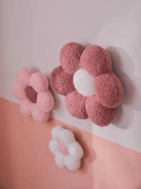 Set of 3 Flowers in Bouclé Knit printed pink - vertbaudet enfant 