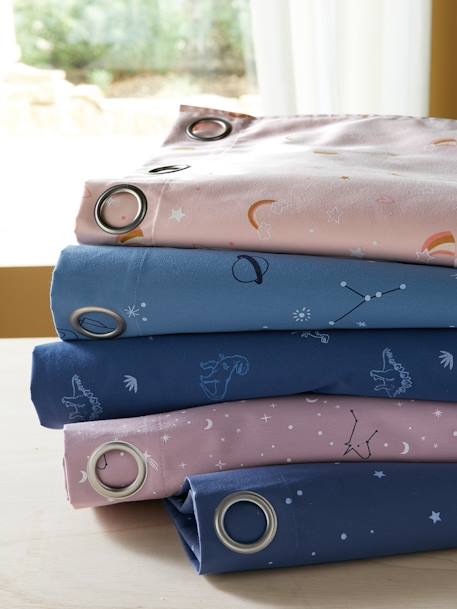 Blackout Curtain with Eyelets & Star Print Dark Blue/Print - vertbaudet enfant 