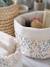 Set of 2 Reversible Baskets, Little Flowers White - vertbaudet enfant 