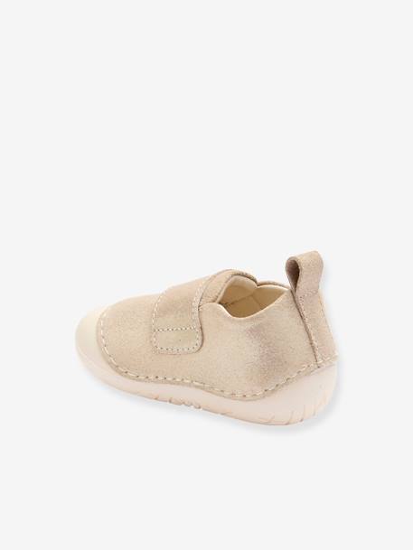 Chaussons souples scratchés bébé or+vieux rose - vertbaudet enfant 