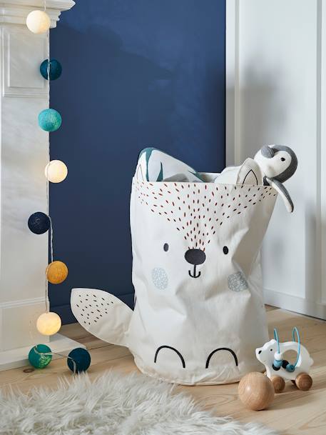 Panier à linge Renard des neiges Blanc - vertbaudet enfant 