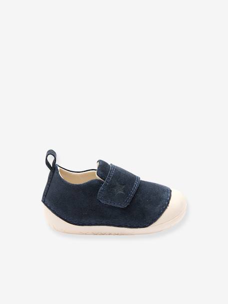 Soft Pram Shoes with Hook-&-Loop Strap for Babies navy blue - vertbaudet enfant 