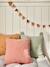 Coussin animal en gaze de coton personnalisable cannelle+rose+vert sauge - vertbaudet enfant 