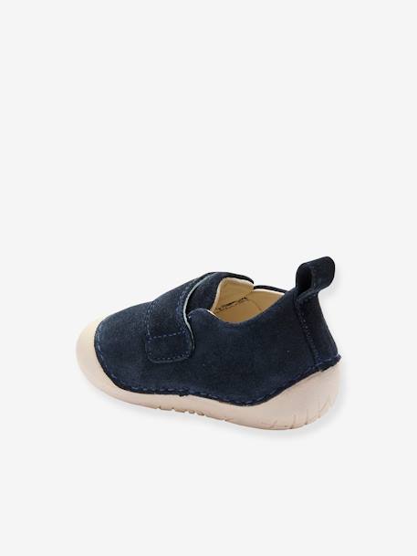 Soft Pram Shoes with Hook-&-Loop Strap for Babies navy blue - vertbaudet enfant 