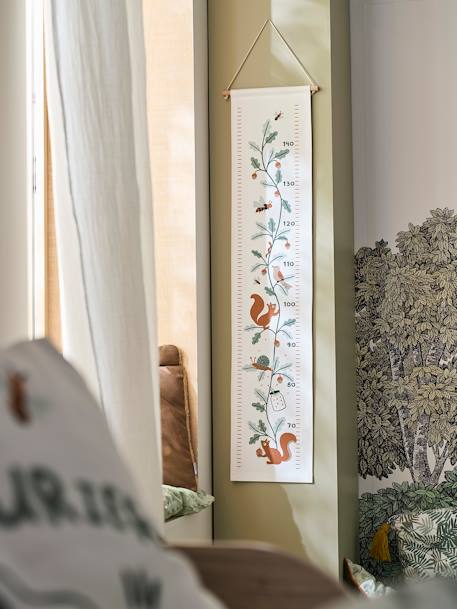 Toise textile écureuil MA CABANE blanc / vert - vertbaudet enfant 