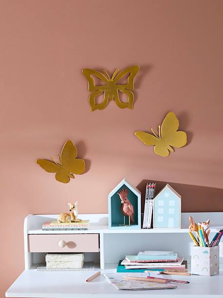 Set of 3 Butterflies in Brass YELLOW LIGHT SOLID - vertbaudet enfant 