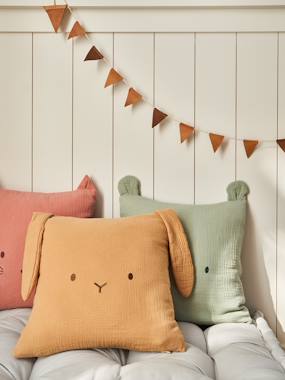 -Coussin animal en gaze de coton personnalisable
