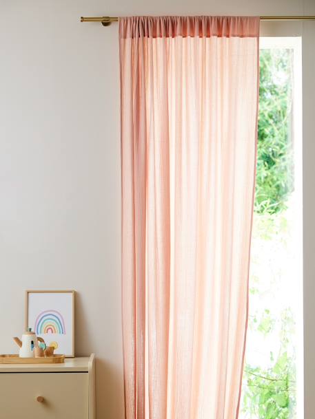 Rideau tube tamisant en gaze de coton blanc+cinnamon+ecru+grey blue+rose+rosy+sage green - vertbaudet enfant 