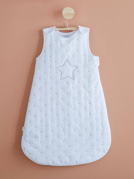 Sleeveless Sleep Bag, Star Shower Theme White - vertbaudet enfant 