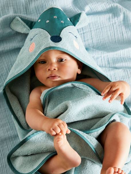 Cape de bain et gant de toilette Biche BLUSH+vert - vertbaudet enfant 