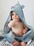 Cape de bain à capuche brodée animaux BLANC+bleu+rose - vertbaudet enfant 