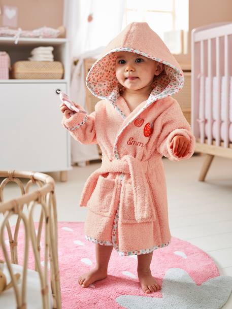 Bathrobe for Babies, Bee Garden Pink - vertbaudet enfant 
