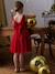 Robe Noël fille en velours et tulle brillant rouge+vert émeraude - vertbaudet enfant 