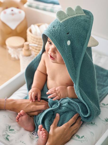 Cape de bain et gant DRAGON vert - vertbaudet enfant 