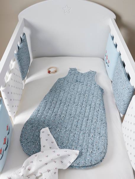 Sleeveless Baby Sleeping Bag in Cotton Gauze, INDIA printed blue - vertbaudet enfant 