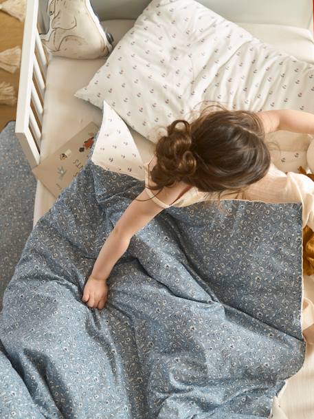 Reversible Duvet Cover for Babies, India printed blue - vertbaudet enfant 