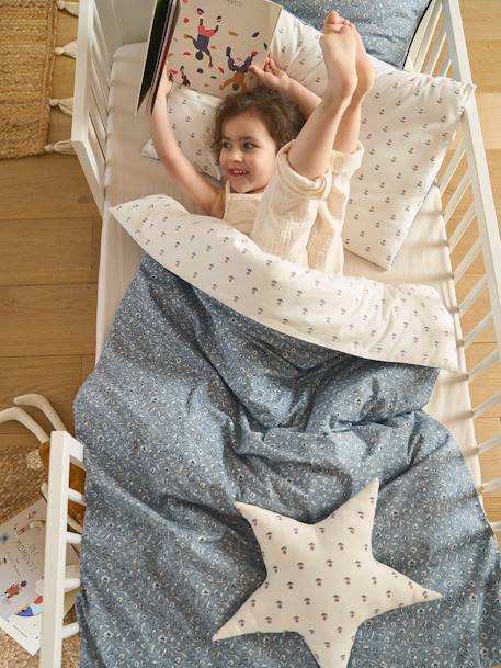 Housse de couette bébé réversible INDIA bleu imprimé - vertbaudet enfant 