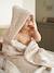 Cape de bain gaze de coton personnalisable + gant de toilette HYGGE beige imprimé - vertbaudet enfant 