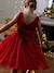 Robe Noël fille en velours et tulle brillant rouge+vert émeraude - vertbaudet enfant 
