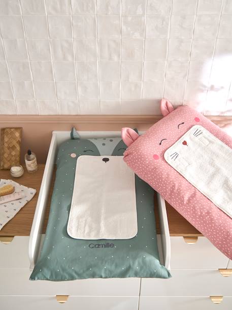 Changing Mattress Cover, Buck printed green - vertbaudet enfant 
