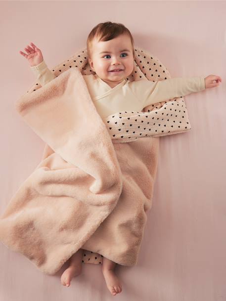 Plaid bi-matière LOVELY LÉO rose imprimé - vertbaudet enfant 