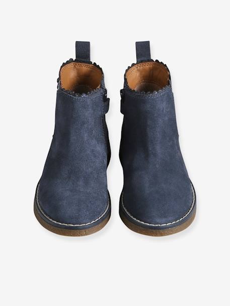 Boots enfant fille cuir élastiquées et zippées bordeaux+camel+marine+or+vert - vertbaudet enfant 