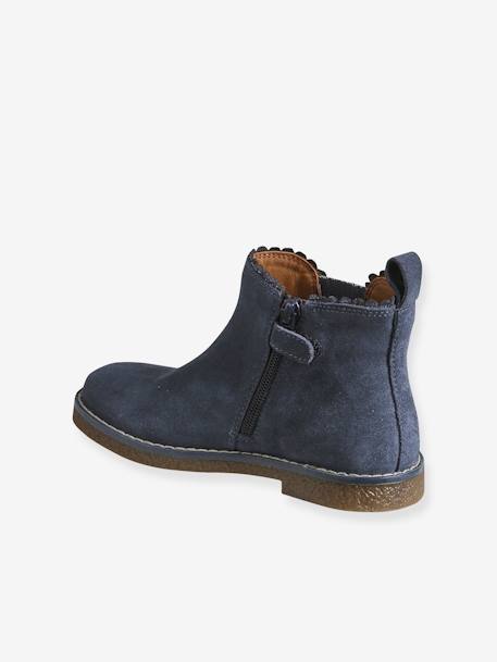 Boots enfant fille cuir élastiquées et zippées bordeaux+camel+marine+or+vert - vertbaudet enfant 