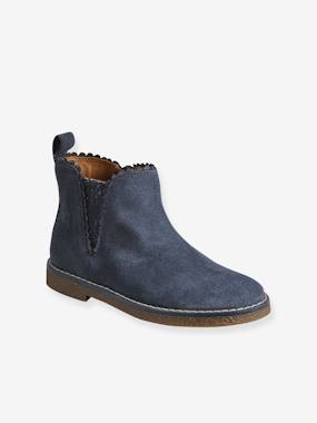 -Boots enfant fille cuir élastiquées et zippées