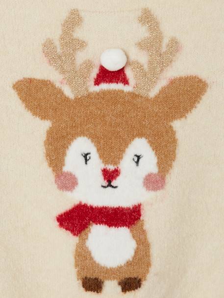 Pull de Noël renne détails brillants bébé beige poudré - vertbaudet enfant 