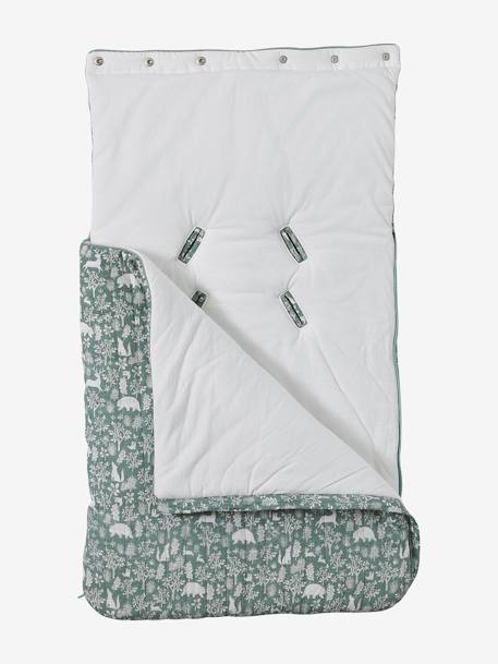Nid d'ange enveloppant en coton beige imprimé+bleu glacier+bleu grisé+imprimé grenier+vanille - vertbaudet enfant 