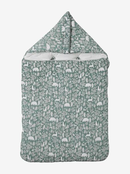 Nid d'ange enveloppant en coton beige imprimé+bleu glacier+bleu grisé+imprimé grenier+vanille - vertbaudet enfant 