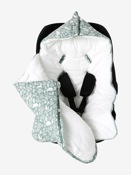 Nid d'ange enveloppant en coton beige imprimé+bleu glacier+bleu grisé+imprimé grenier+vanille - vertbaudet enfant 
