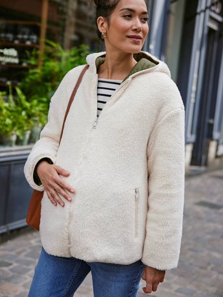 Adaptive & Reversible Padded Jacket, for Maternity & Babywearing by ENVIE DE FRAISE khaki - vertbaudet enfant 