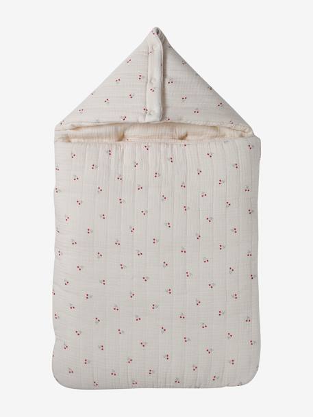 Nid d'ange enveloppant en coton beige imprimé+bleu glacier+bleu grisé+imprimé grenier+vanille - vertbaudet enfant 