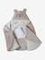 Nid d'ange transformable en tapis à langer peluche beige+beige imprimé+écru+gris souris+kaki+rose imprimé - vertbaudet enfant 