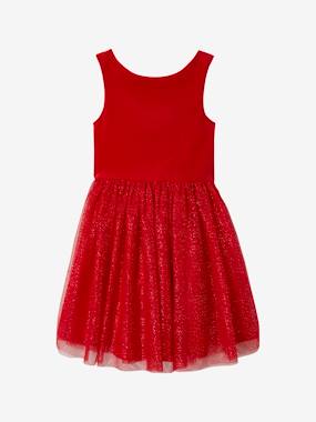 Robe Noël fille en velours et tulle brillant - vertbaudet enfant -Robe Noël fille en velours et tulle brillant