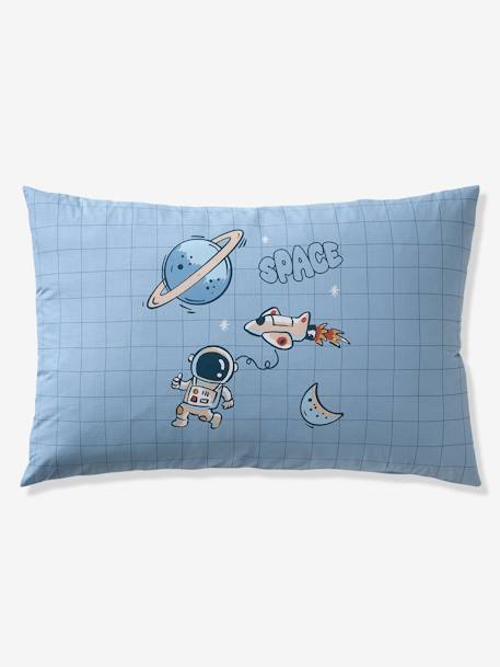Duvet Cover + Pillowcase Set for Children, with Recycled Cotton Content, Planets printed blue - vertbaudet enfant 