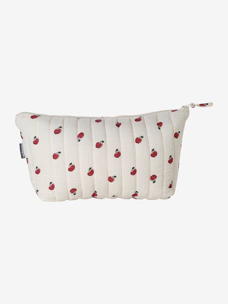 Trousse de toilette en gaze de coton bleu grisé+rose - vertbaudet enfant 