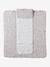 Coffret cadeau naissance 8 pièces : 1 hochet, 1 tapis à langer nomade, 5 lingettes, 1 pochette blanc imprimé+ocre+vert imprimé - vertbaudet enfant 