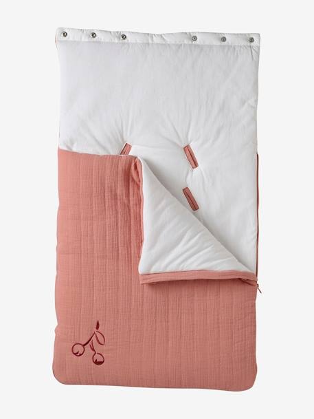Summer Special Baby Nest in Cotton Gauze grey blue+rose - vertbaudet enfant 