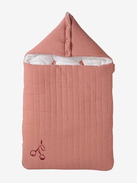 Summer Special Baby Nest in Cotton Gauze grey blue+rose - vertbaudet enfant 