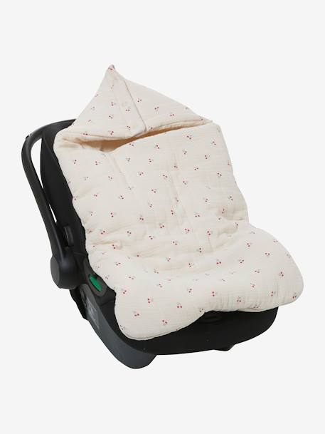 Nid d'ange enveloppant en coton beige imprimé+bleu glacier+bleu grisé+imprimé grenier+vanille - vertbaudet enfant 